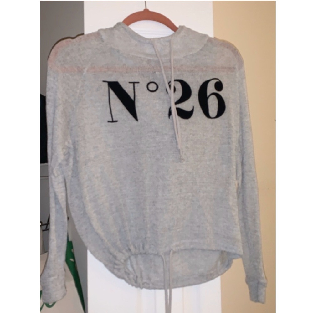 Grey cropped hoodie